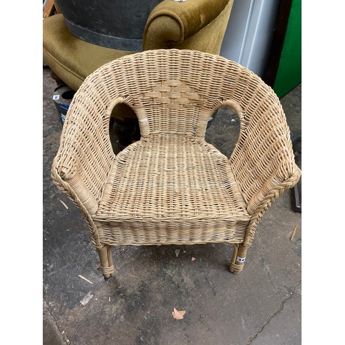 144 - BAMBOO AND RATTAN CHILDS TUP CHAIR