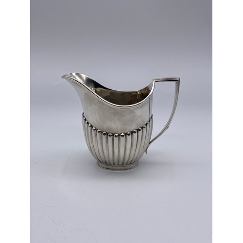 472 - VICTORIAN SHEFFIELD SILVER TWIN HANDLED SUCRIER AND CREAM JUG 11.8OZ