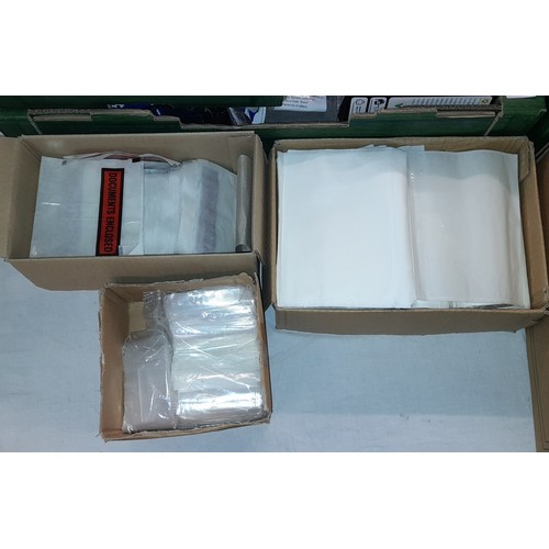 557 - BOX OF VARIOUS PLASTIC BAGS AND SLEEVES