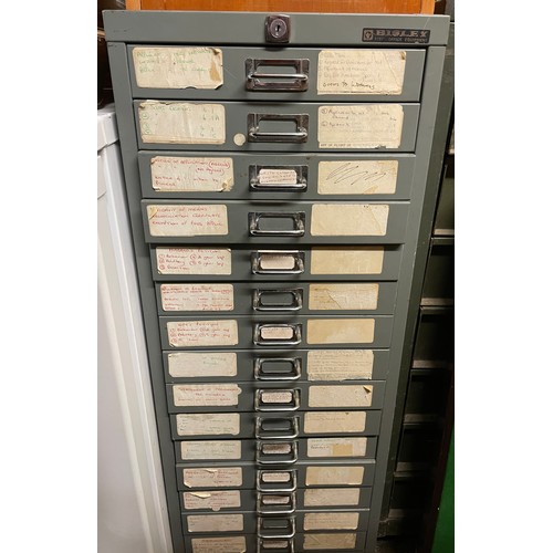 158 - BISLEY 15 DRAWER INDEX FILING CHEST