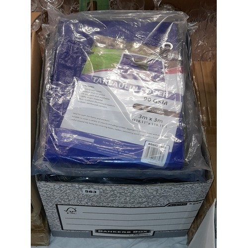 563 - FILE BOX WITH NEW UPVC TARPULINS AND BAGS