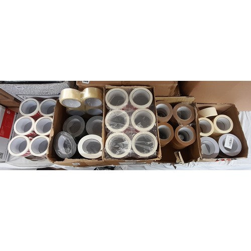 566 - FIVE BOXES OF VARIOUS PACKAGING TAPE ALL VARIETIES