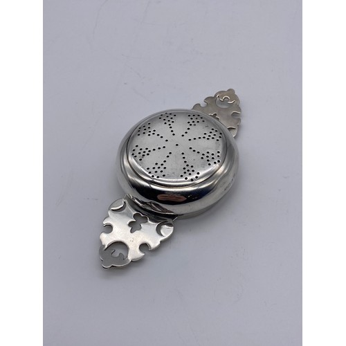 468 - SHEFFIELD SILVER TEA STRAINER 1.9OZ APPROX