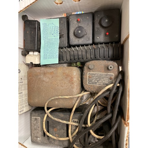 353 - QTY OF VINTAGE TRIANG TRAIN TRACK, AND POWER PACKS