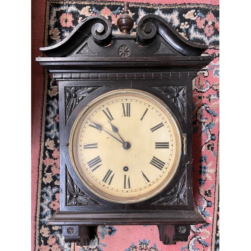 499A - 19TH CENTURY CHIP CARVED CASED WALL CLOCK