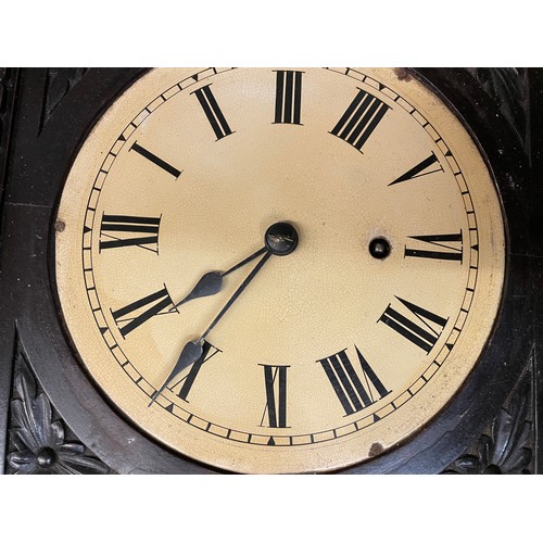 499A - 19TH CENTURY CHIP CARVED CASED WALL CLOCK