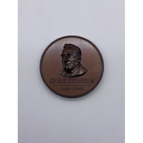 399 - CONNOISSEUR COINS LTD MEDALLION GEORGE STEPHENSON OBVERSE 'LOCOMOTION NO 1'