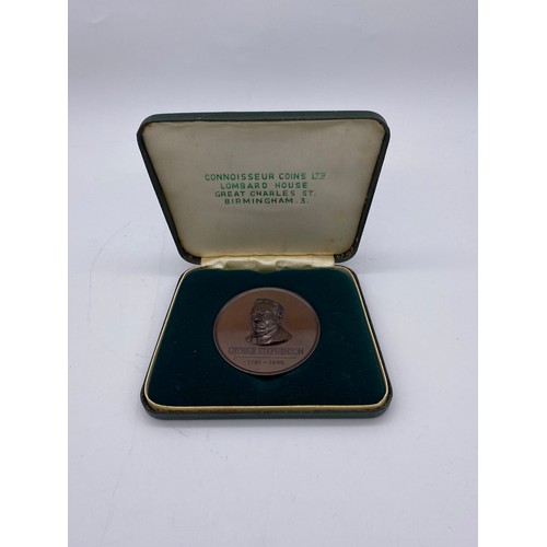 399 - CONNOISSEUR COINS LTD MEDALLION GEORGE STEPHENSON OBVERSE 'LOCOMOTION NO 1'