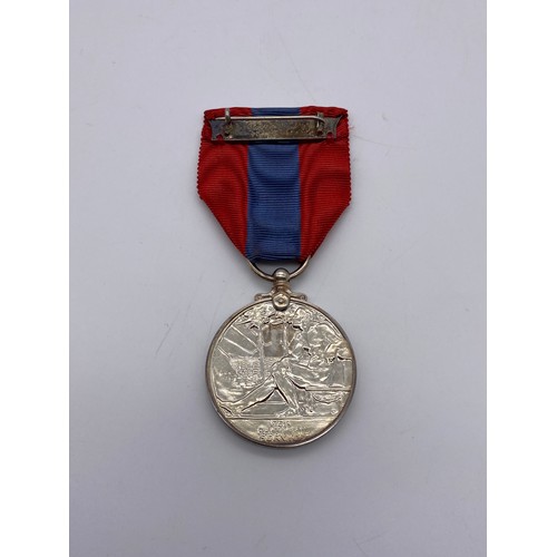 411 - GEORGE VI FAITHFUL SERVICE MEDAL & RIBBON TO GEORGE VICTOR POWELL IN PRESENTATION CASE