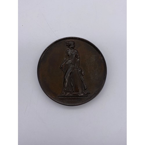 422 - 1826 BRONZE SIR WALTER SCOTT PORTRAIT MEDAL BY A J STOTHARD FOR S PARKER 62MM