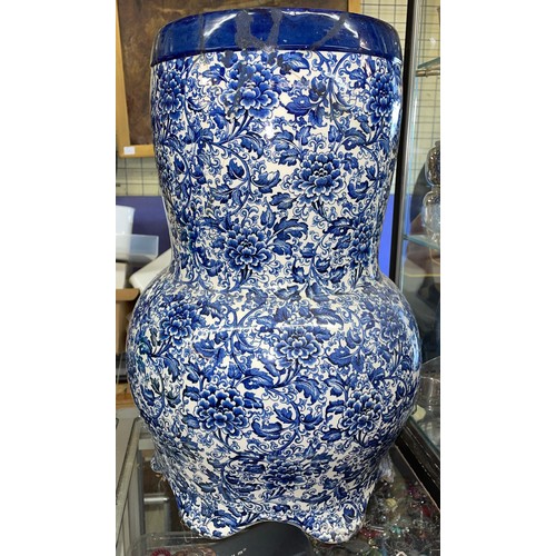 757 - DOULTON BURSLEM BLUE FLORAL VASE A/F