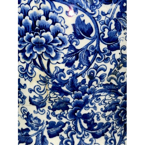 757 - DOULTON BURSLEM BLUE FLORAL VASE A/F