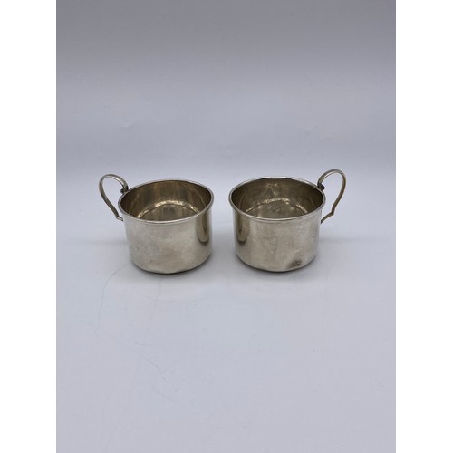 466 - PAIR OF CONTINENTAL 830 WHITE METAL CUPS 3.7OZ