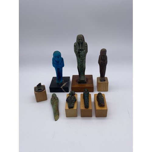 702 - COLLECTION OF EGYPTIAN ASHABATI AND OTHER SOUVENIR ARTEFACTS AND STATUES OF DEITIES