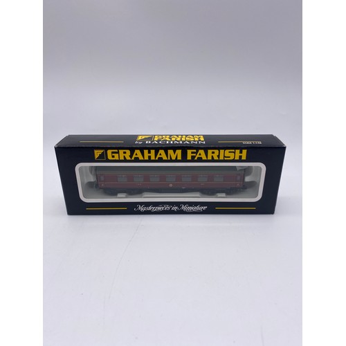 347 - GRAHAM FARISH 1.148/N GUAGE STANIER LMS CRIMSON LAKE CORRIDORS VESTIBULE, AND FIRST CLASS CARRIAGE (... 