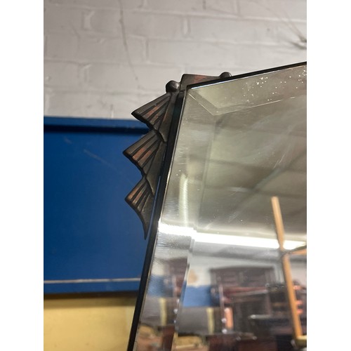 85 - 1930S BEVELLED FRAMELESS SHAPED MIRROR