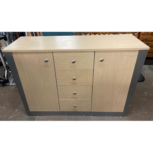 13 - BEECH FOUR DRAWER SIDEBOARD