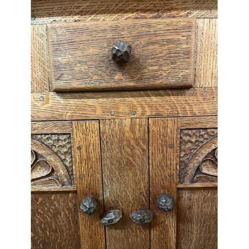 123 - OAK CARVED DRESSER WITH PLATE RACK