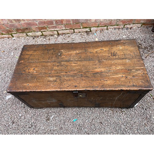 169 - PINE METAL BOUND COFFER