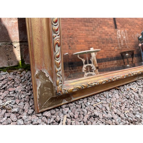 261 - GILT AND BURNISHED MOULDED FRAMED BEVELLED MIRROR