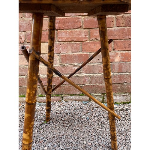 142 - BAMBOO OCTAGONAL TOPPED OCCASIONAL TABLE