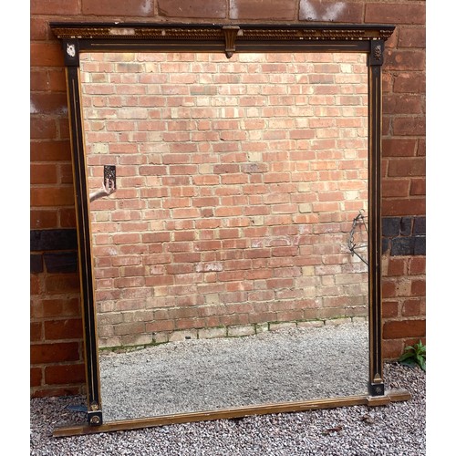 262 - REGENCY EBONISED AND PARCEL GILT PIER MIRROR