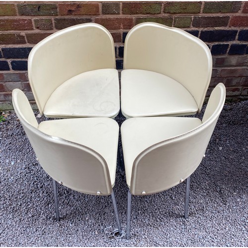 147 - SET OF FOUR CHROMIUM LEGS CORNER DINING CHAIRS