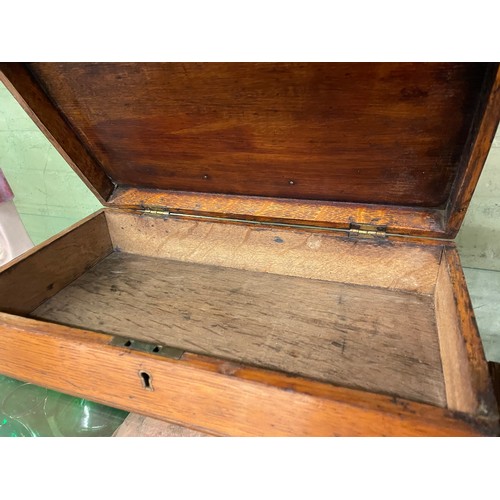 443 - VICTORIAN OAK BOX AND TWO 20TH CENTURY JEWELLERY BOXES