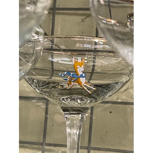 425 - SELECTION OF VINTAGE BABYCHAM ADVERTISING GLASSES UNBOXED