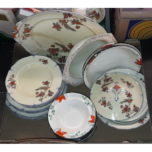 369 - CARTON - IVORY PATTERN POTTERY DINNER/TABLE SERVICE