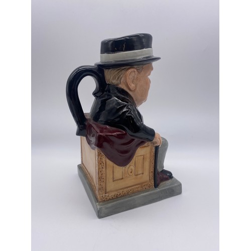 677 - STAFFORDSHIRE CERAMICS LIMITED EDITION 84/1000 SIR WINSTON CHURCHILL SEATED CHARACTER JUG