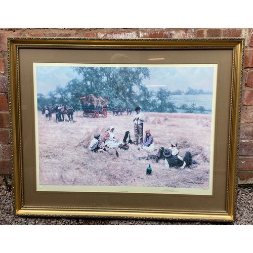 752 - DAVID SHEPHERD PRINT THE LUNCH BREAK 589/850 WITH BLIND PROOF STAMP FRAMED AND GLAZED