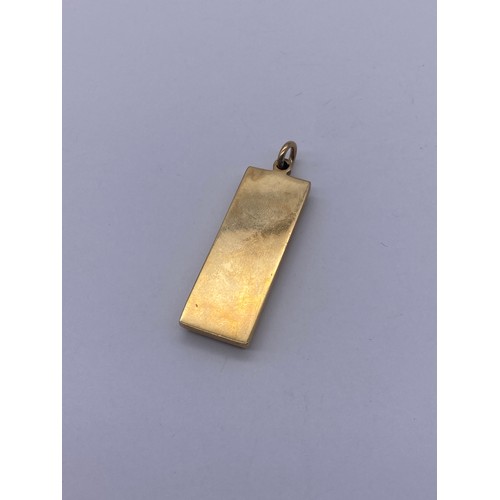 526 - 9CT GOLD INGOT PENDANT 31G APPROX