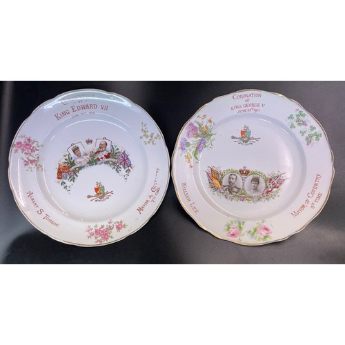 662 - TWO COVENTRY MAYORAL COMMEMORATIVE CORONATION PLATES