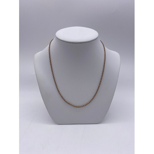 590 - 9CT GOLD ROPE TWIST CHAIN 2.2G APPROX