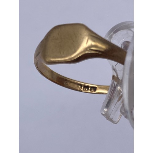 573 - 9CT GOLD SIGNET RING 1.5G APPROX