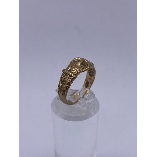 552 - 9CT GOLD BUCKLE RING 2.6G APPROX