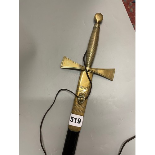 519 - MASONIC LODGE CEREMONIAL DRESS SWORD