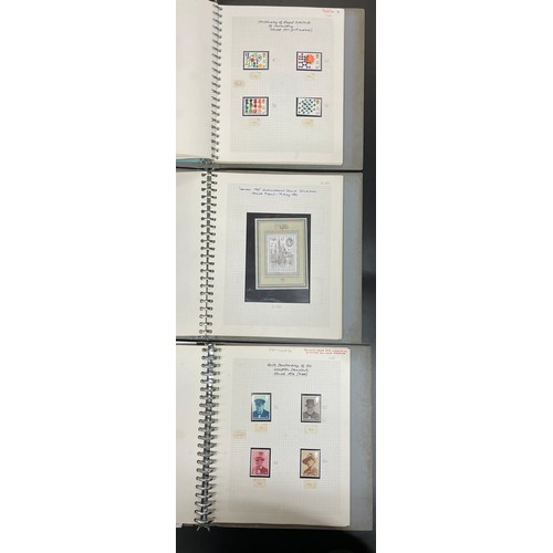 521 - THREE BINDERS OF GB POSTAGE STAMPS MAINLY FROM 1970S