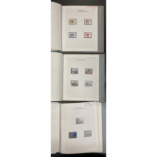 521 - THREE BINDERS OF GB POSTAGE STAMPS MAINLY FROM 1970S