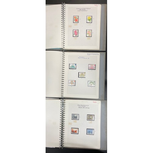 521 - THREE BINDERS OF GB POSTAGE STAMPS MAINLY FROM 1970S