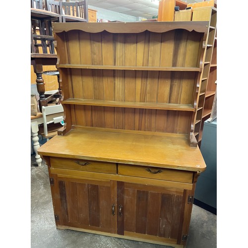 18 - PINE DRESSER WITH PLATE RACK