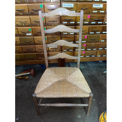 100 - RAFFIA STRUNG LADDER BACK CHAIR