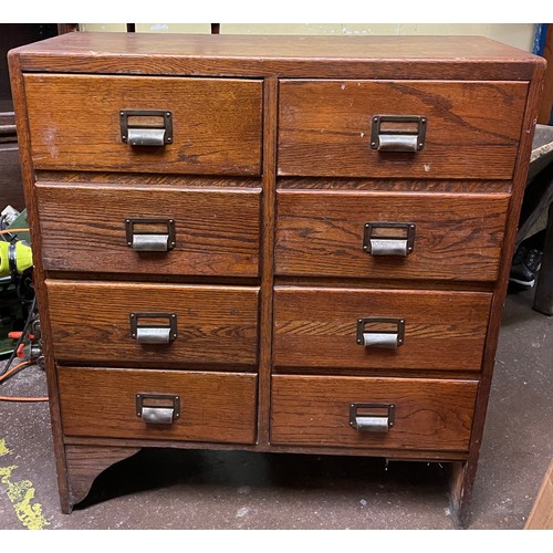 67 - OAK OFFICE EIGHT DRAWER FILING CABINET