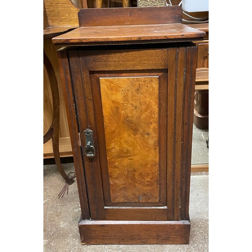 82 - EDWARDIAN WALNUT PANEL DOOR POT CUPBOARD