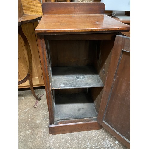 82 - EDWARDIAN WALNUT PANEL DOOR POT CUPBOARD