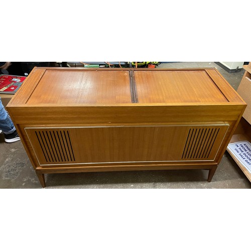 132 - PHILLIPS TEAK CASED RADIO GRAMOPHONE