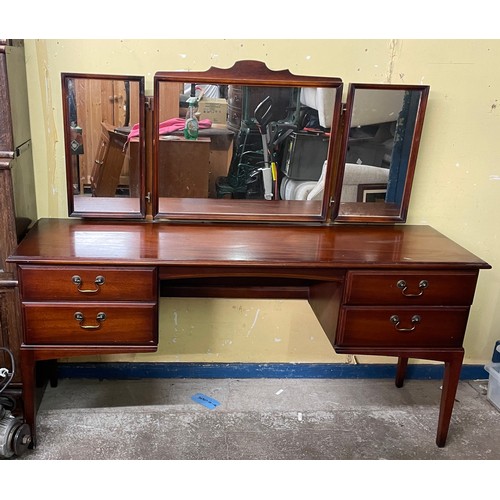 119 - STAG TYPE KNEEHOLE DRESSING TABLE