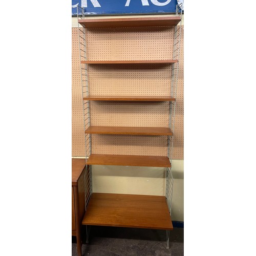 196 - STRING SWEDEN TEAK ADJUSTABLE SHELVING SYSTEM