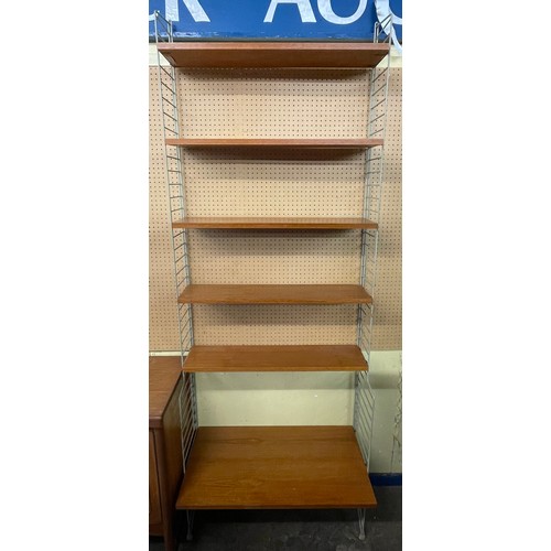 196 - STRING SWEDEN TEAK ADJUSTABLE SHELVING SYSTEM